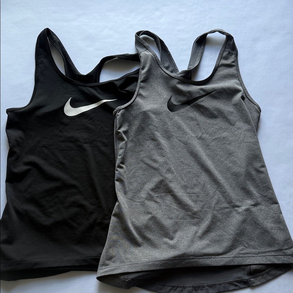 Nike Women's Dual Pack Black and Gray Tank Tops